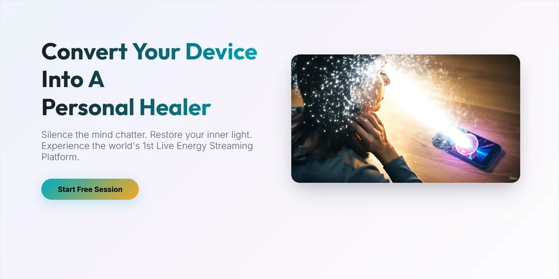 Biohealing Stream session landing page linked from the kiosk